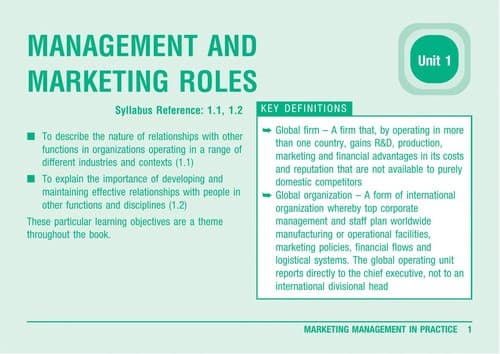 Tapa de Marketing management in practice