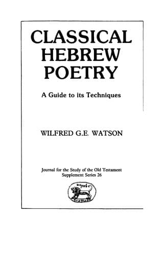 Tapa de Classical Hebrew poetry