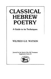 Tapa de Classical Hebrew poetry