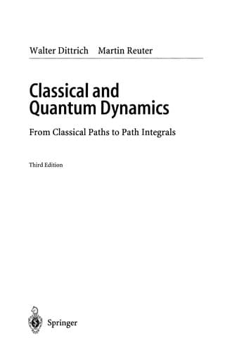 Tapa de Classical and Quantum Dynamics