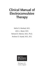 Tapa de Clinical manual of electroconvulsive therapy