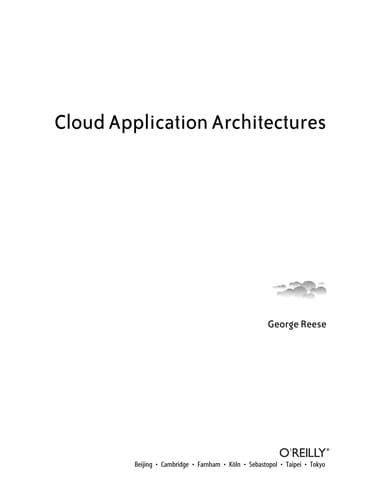 Tapa de Cloud Application Architectures