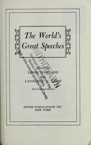 Tapa de The world's great speeches
