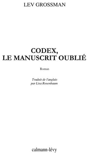 Tapa de Codex, le manuscrit oublié
