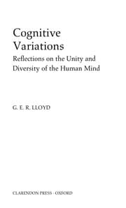 Tapa de COGNITIVE VARIATIONS: REFLECTIONS ON THE UNITY AND DIVERSITY OF THE HUMAN MIND