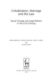 Tapa de COHABITATION, MARRIAGE AND THE LAW: SOCIAL CHANGE AND LEGAL REFORM IN THE 21ST CENTURY; ANNE BARLOW ...ET AL