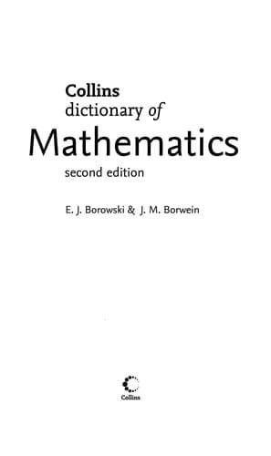 Tapa de Collins dictionary of mathematics