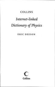 Tapa de Collins internet-linked dictionary of physics