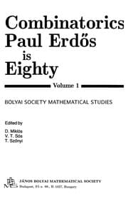 Tapa de Combinatorics, Paul Erdős is eighty
