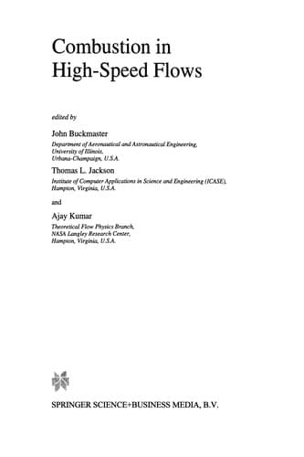 Tapa de Combustion in High-Speed Flows
