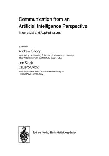 Tapa de Communication from an Artificial Intelligence Perspective