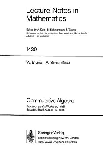 Tapa de Commutative algebra