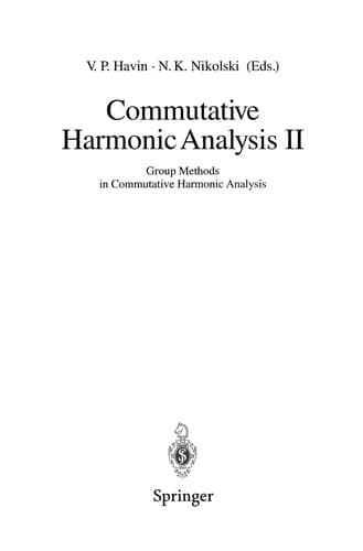 Tapa de Commutative Harmonic Analysis II