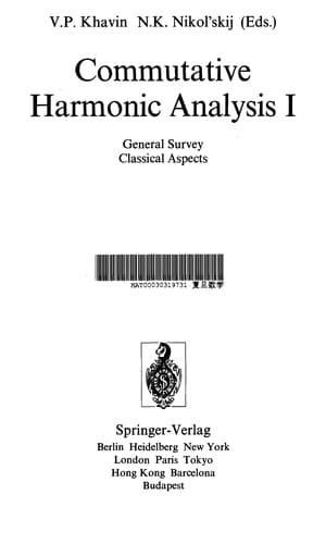 Tapa de Commutative Harmonic Analysis IV