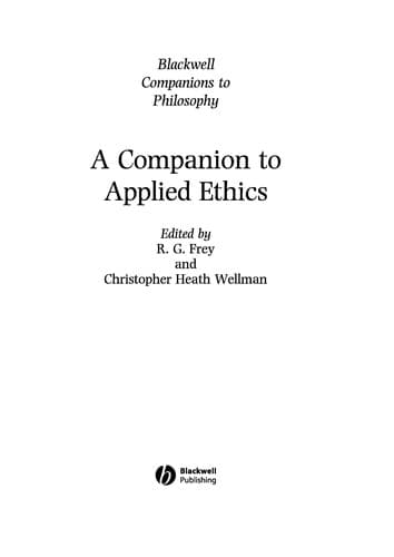 Tapa de A companion to applied ethics