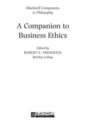 Tapa de A companion to business ethics