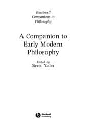 Tapa de A companion to early modern philosophy