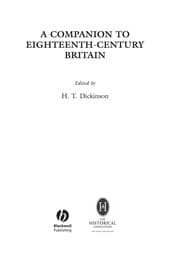 Tapa de A companion to eighteenth-century Britain