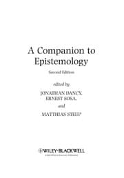 Tapa de A companion to epistemology