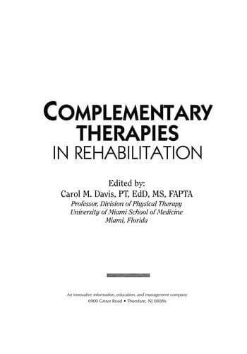 Tapa de Complementary therapies in rehabilitation