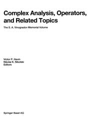 Tapa de Complex Analysis, Operators, and Related Topics