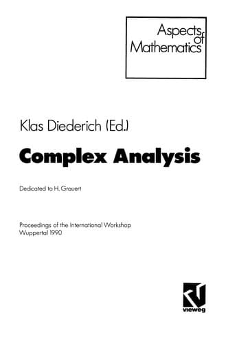 Tapa de Complex Analysis