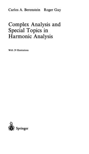 Tapa de Complex analysis and special topics in harmonic analysis