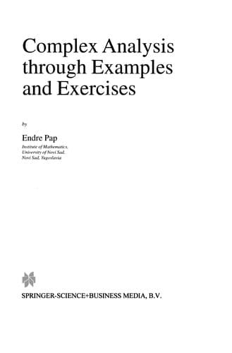 Tapa de Complex Analysis through Examples and Exercises