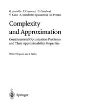 Tapa de Complexity and Approximation
