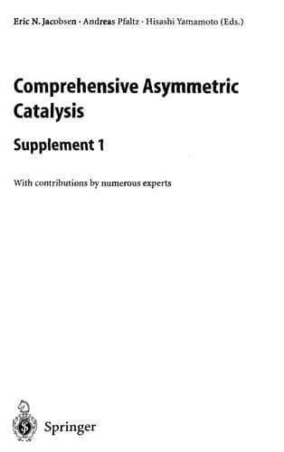 Tapa de Comprehensive asymmetric catalysis