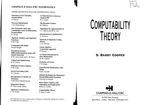 Tapa de Computability theory