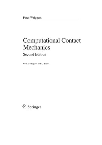 Tapa de Computational contact mechanics
