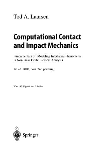 Tapa de Computational Contact and Impact Mechanics