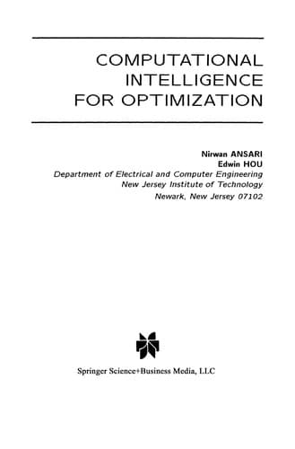 Tapa de Computational Intelligence for Optimization