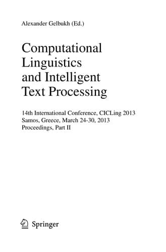 Tapa de Computational Linguistics and Intelligent Text Processing