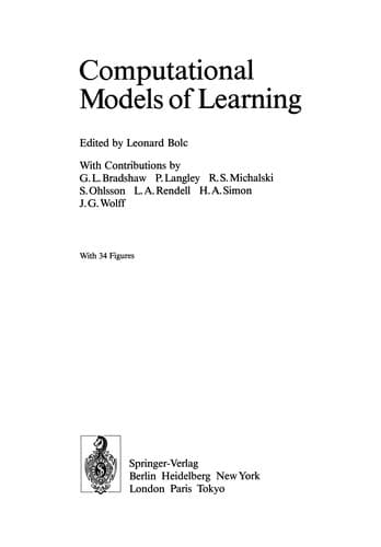 Tapa de Computational Models of Learning