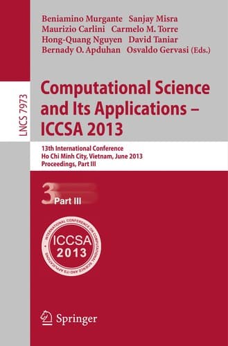Tapa de Computational Science and Its Applications – ICCSA 2013