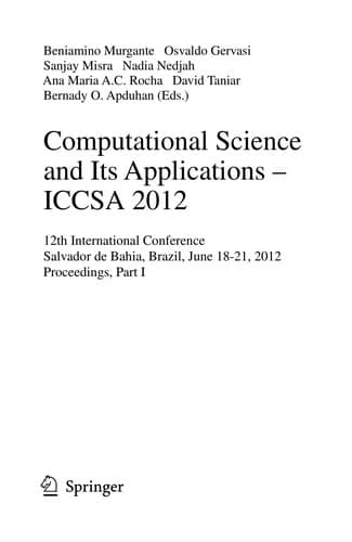 Tapa de Computational Science and Its Applications – ICCSA 2012