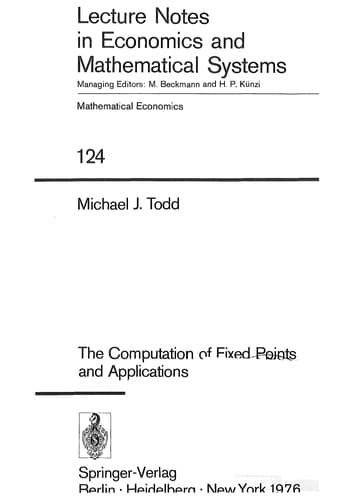 Tapa de The computation of fixed points and applications