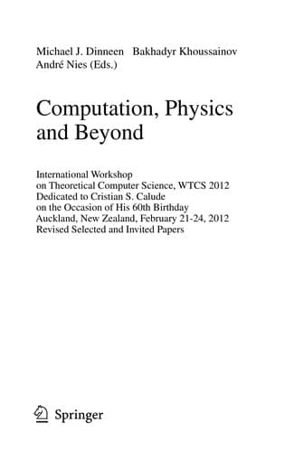 Tapa de Computation, Physics and Beyond