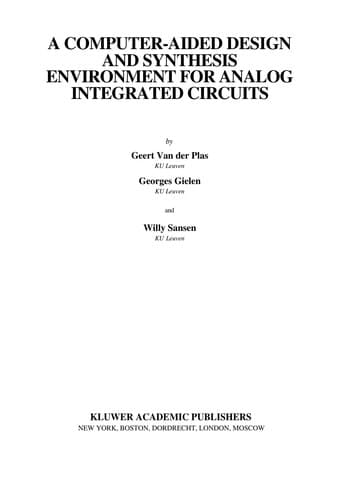 Tapa de A computer-aided design and synthesis environment for analog integrated circuits