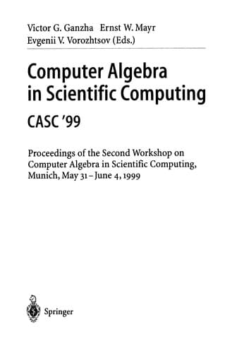 Tapa de Computer Algebra in Scientific Computing CASC'99