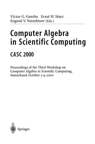 Tapa de Computer Algebra in Scientific Computing