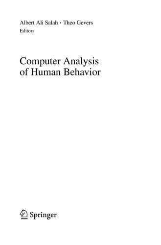 Tapa de Computer Analysis of Human Behavior