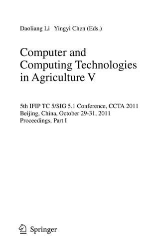 Tapa de Computer and Computing Technologies in Agriculture V