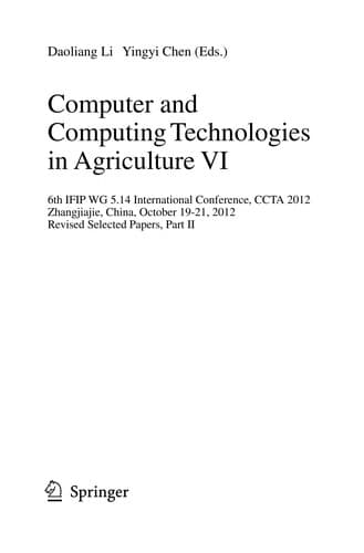 Tapa de Computer and Computing Technologies in Agriculture VI