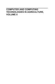 Tapa de Computer And Computing Technologies In Agriculture, Volume II