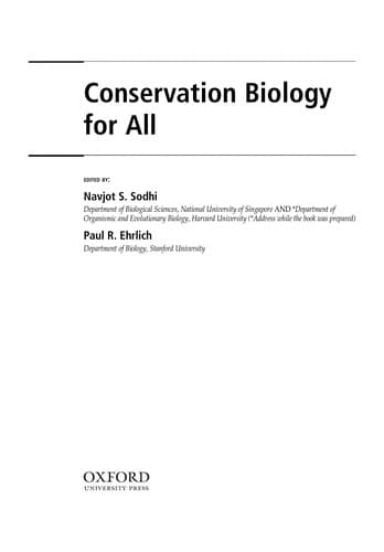 Tapa de Conservation biology for all