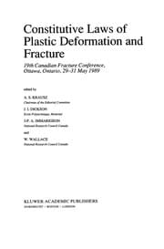 Tapa de Constitutive Laws of Plastic Deformation and Fracture