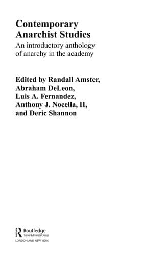 Tapa de Contemporary Anarchist Studies